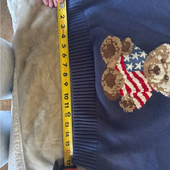 Grayson Threads Cropped style teddy bear knit sweater, blue and white womens XL - Picture 11 of 12